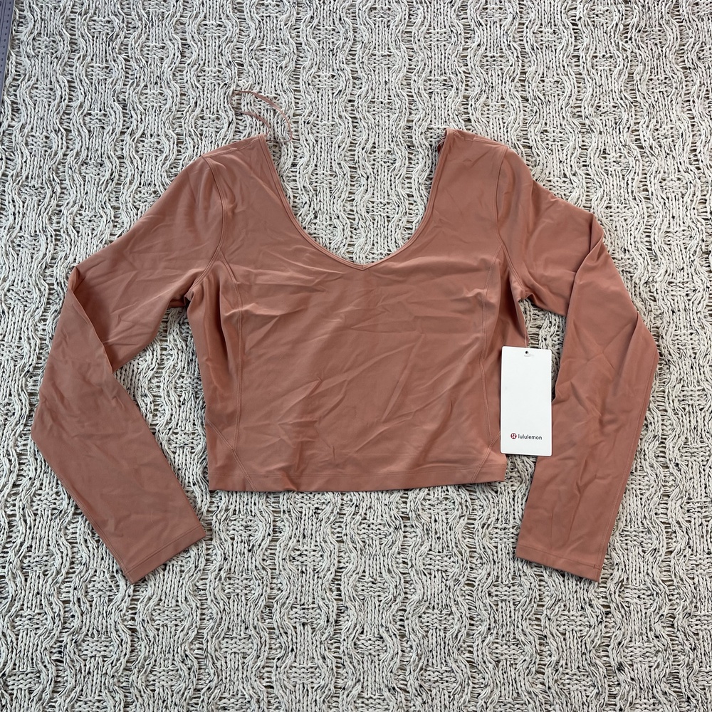 Lululemon Align Long Sleeve Top Womens 12 Dusty Rose Nylon Slim Fit Ladies NWT